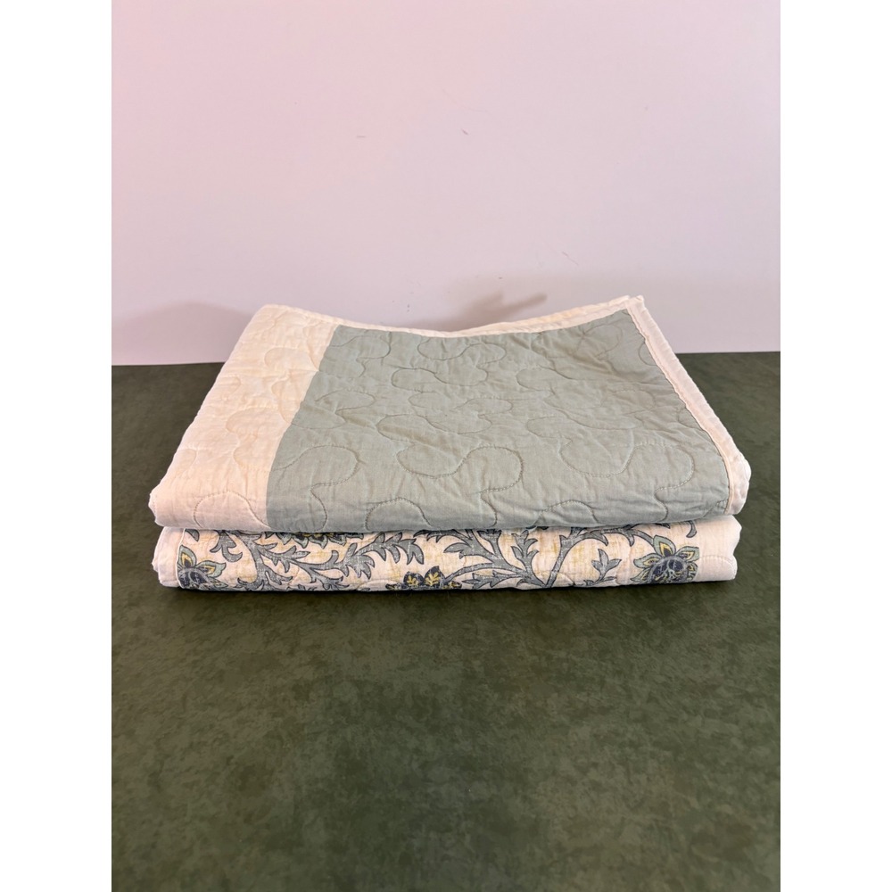 Madison Park Quilted Pillow Sham Set of 2 Standard Floral Paisley Sage Green